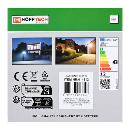 Hofftech LED Straler Flat - 10W - 1000 Lumen - IP65 - 6000K