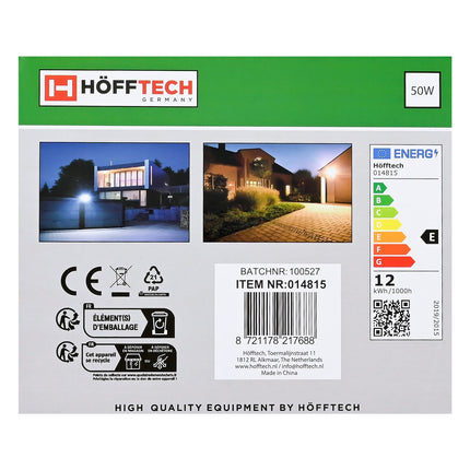 Hofftech LED Straler Flat - 50W - 5000 Lumen - IP65 - 6000K