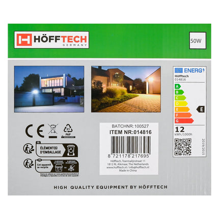 Hofftech LED Straler Flat - 50W - 5000 Lumen - Met Sensor