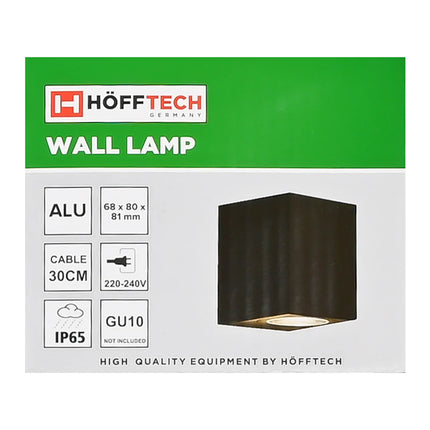 Benson Wandlamp Vierkant – Zwart Aluminium – 30 cm – IP65