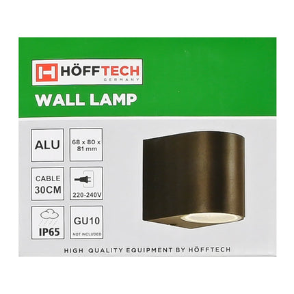 Hofftech Wandlamp Rond - IP65 - Zwart - Aluminium - 30 cm