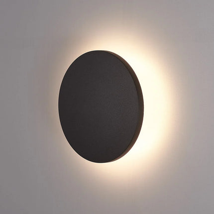 Hofftech Wandlamp Rond Plat – 10W – Zwart Aluminium – Ø 15 cm
