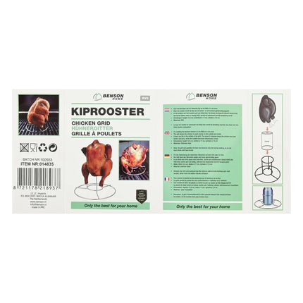Benson Kiprooster RVS - Voor Kip op Blik - Ø 17 cm - Hoogte 12,5 cm