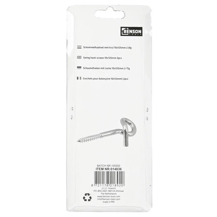 Benson Schommelhaakset met Krul – 10 x 125 mm – 2-delig
