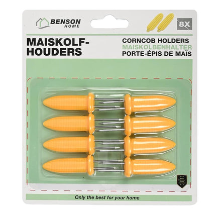 Benson Maiskolfhouders - 8-delig - RVS en Kunststof - 6 cm - Tegen Hete Vingers