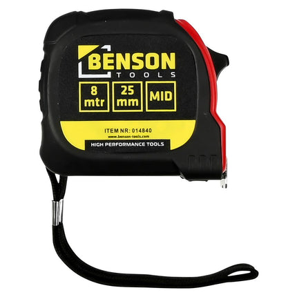 Benson Rolbandmaat 8 meter x 25 mm - MID Gecertificeerd