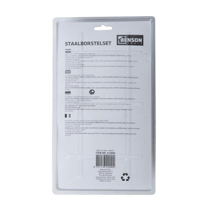 Benson Staalborstelset - 4-delig - Ergonomische Grip - Voor Grondige Reiniging