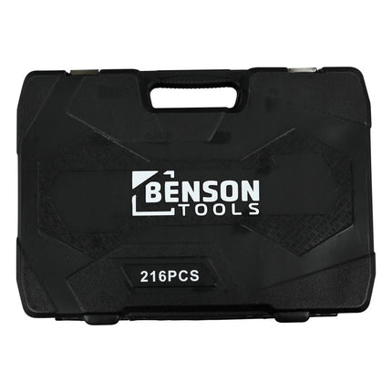 Benson Gereedschapset - 216-delig - 1/4", 3/8" & 1/2" - Carbonstaal - Mat Finish