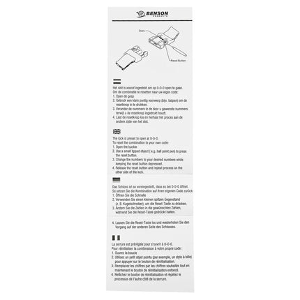Benson Kofferspanband met Cijferslot - Fuchsia - 200 cm