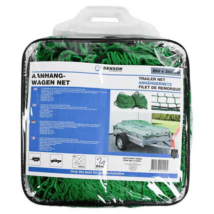 Benson Aanhangernet - 250 x 350 cm - Maaswijdte 45 mm - Inclusief Tas