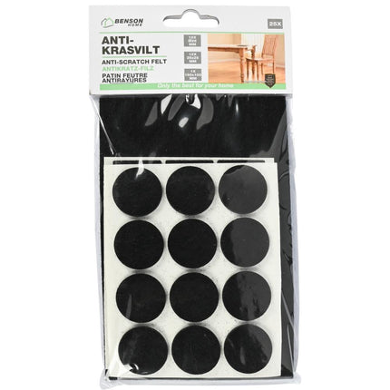 Benson Antikrasvilt Set - 25-delig - Zwart - Diverse Maten - Sterk Klevend