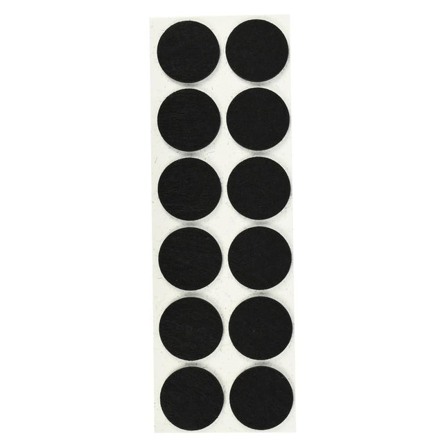 Benson Antikrasvilt - Ø 28 mm - Zwart - Zelfklevend - 12 stuks