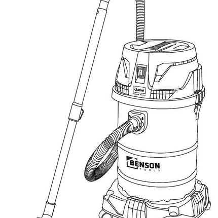 Benson Bouwstofzuiger - Nat & Droog - 30 Liter - 1400W