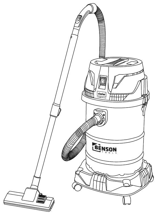 Benson Bouwstofzuiger - Nat & Droog - 30 Liter - 1400W