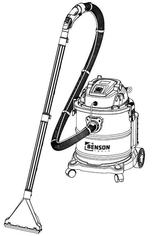 Benson Tapijtreiniger & Alleszuiger - 1200W - 20 Liter - Nat/Droog