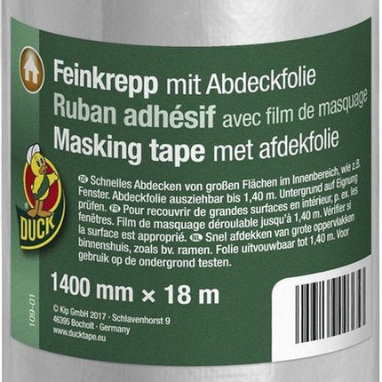 Duck Schilderstape met Afdekfolie 1400 mm x 18 m - Masking Film