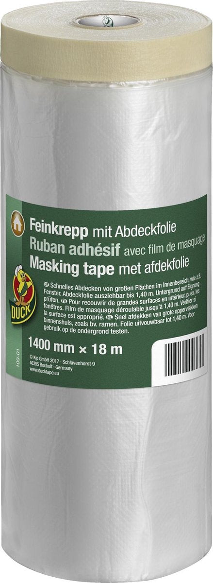 Duck Schilderstape met Afdekfolie 1400 mm x 18 m - Masking Film