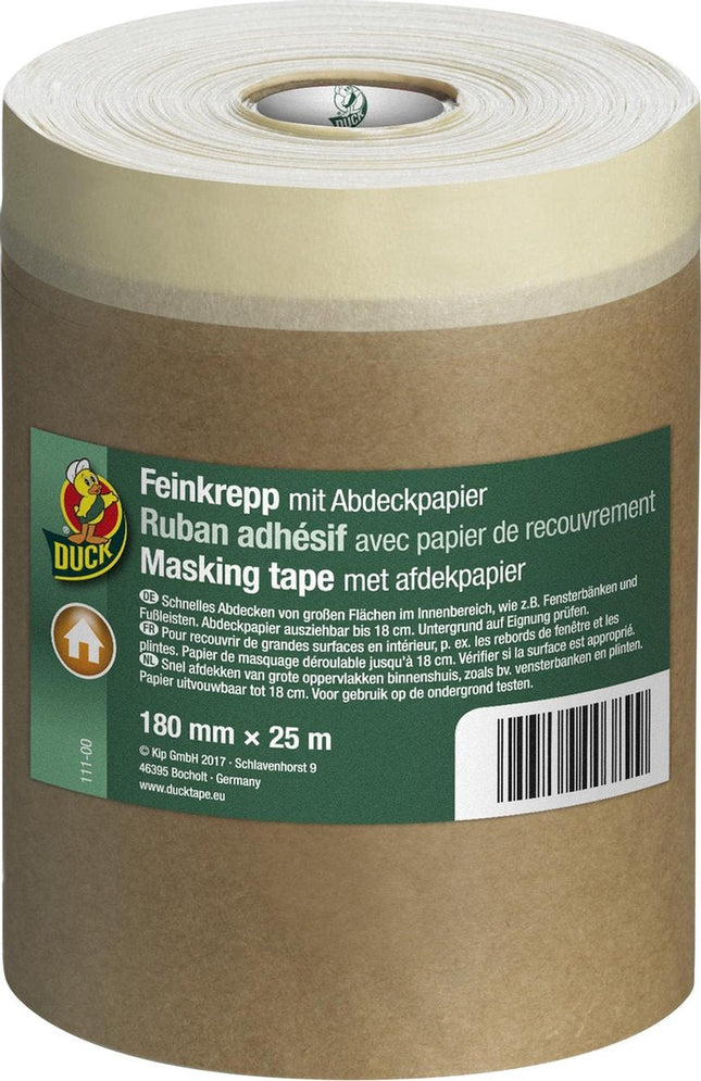 Duck Schilderstape met Afdekpapier 180 mm x 25 m - Masking Paper