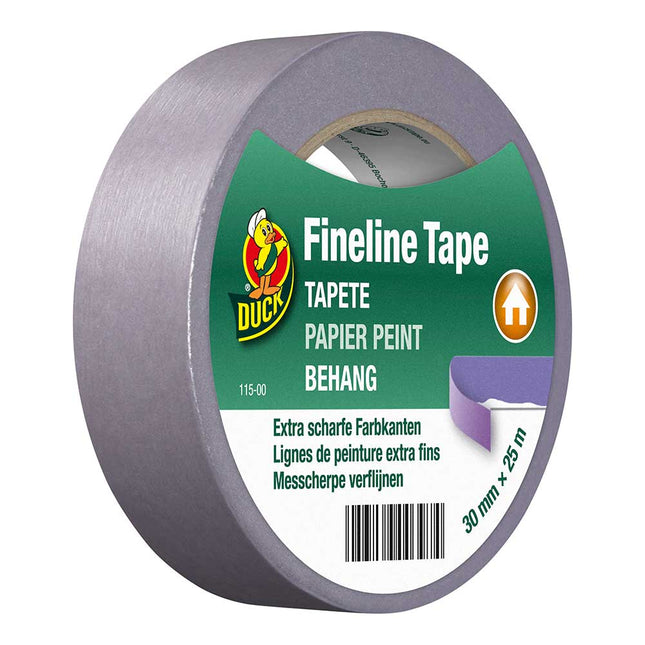 Duck Schilderstape Fineline Behang 30 mm x 25 m - Veilig voor Kwetsbare Ondergronden