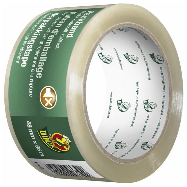 Duck Transparante Verpakkingstape 48 mm x 66 m - Sterk Klevend