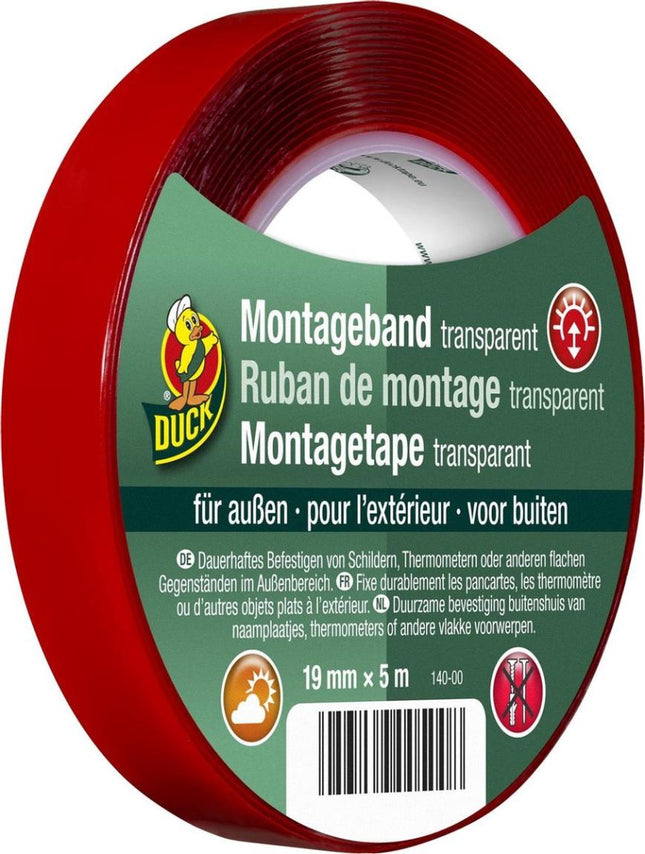 Duck Montagetape voor Buiten - 19 mm x 5 m - Weerbestendige Montage