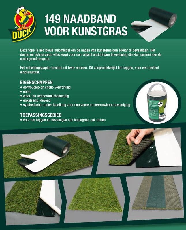 Duck Naadband Kunstgras 150 mm x 10 m - Professionele Verbinding