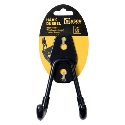 Benson Dubbele Universele Haak 70 x 60 mm - Zwart