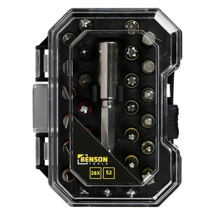 Benson Bitset - 28-delig - Hoogwaardig S2-Staal - Extreem Slijtvast