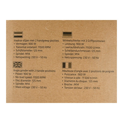 Benson Haakse Slijper - 125 mm - 900W - 11.500 RPM