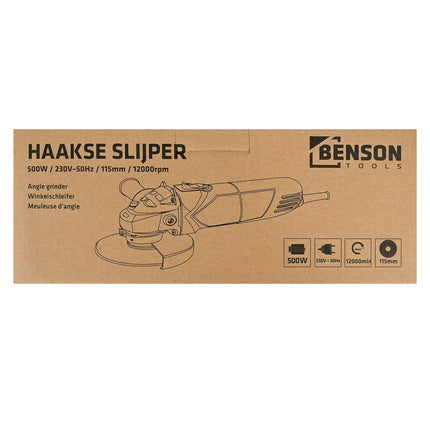 Benson Haakse Slijper - 115 mm - 500W - 12.000 RPM