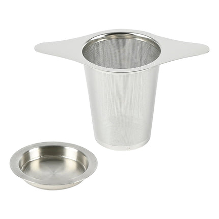Benson RVS Theezeef met Uitlekschaaltje - Fijnmazig - Universeel - 13 cm