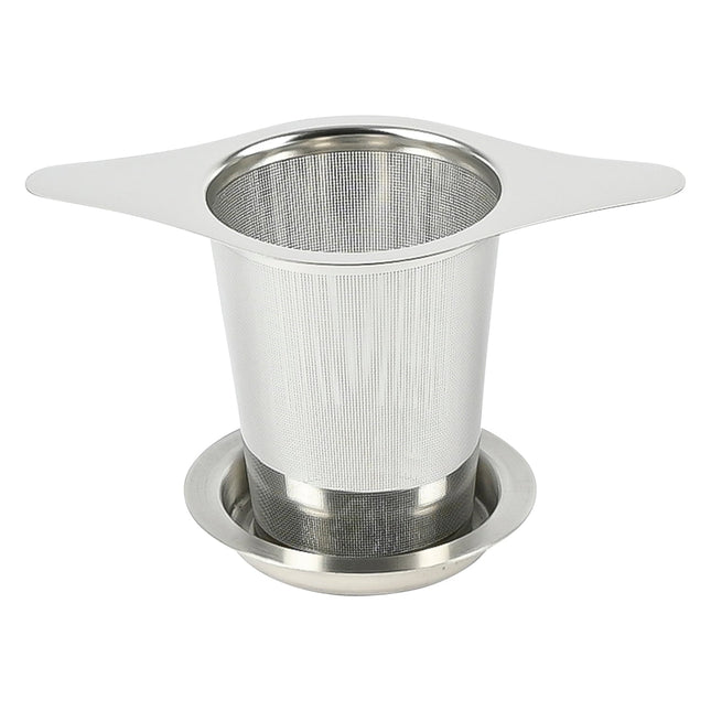 Benson RVS Theezeef met Uitlekschaaltje - Fijnmazig - Universeel - 13 cm