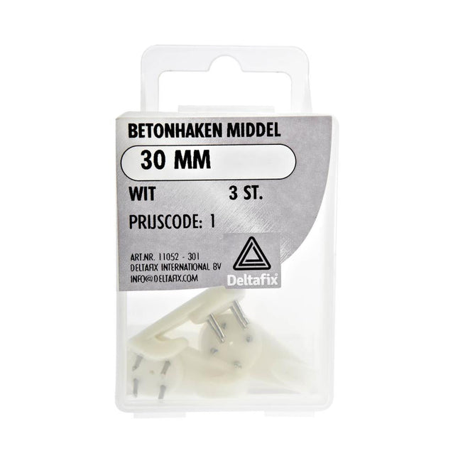 Deltafix Betonhaakjes Wit – 30 mm – Set van 3