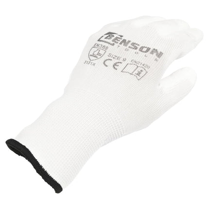 Benson PU Werkhandschoenen - Wit - Maat 9 - EN 388