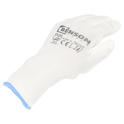 Benson PU Werkhandschoenen - Wit - Maat 11 - EN 388