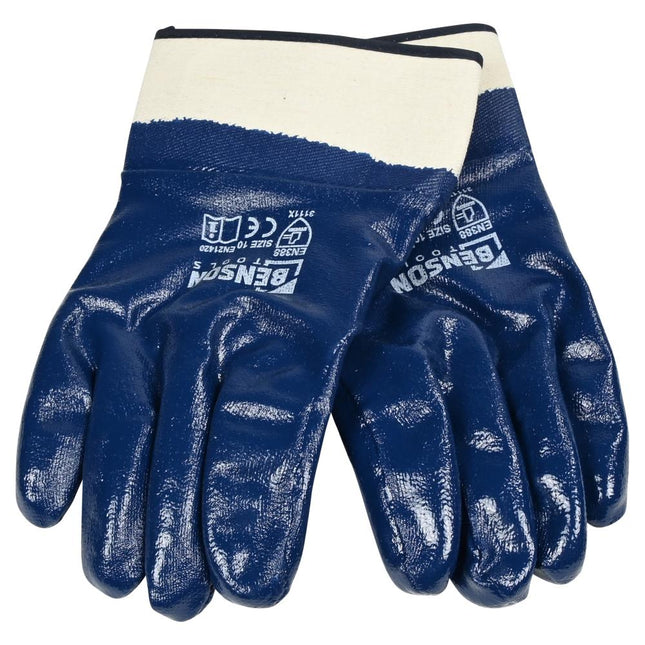 Benson Nitril Werkhandschoenen - Gesloten Rug - Maat 10 - EN 388