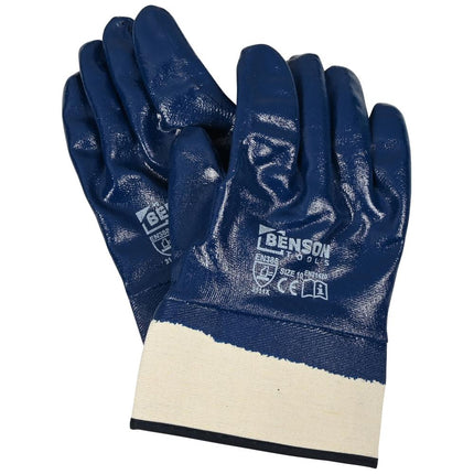 Benson Nitril Werkhandschoenen - Gesloten Rug - Maat 10 - EN 388