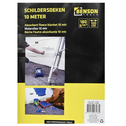 Benson Schildersdeken 1 x 10 meter - 180 gsm - Rol - Beschermend Afdekkleed
