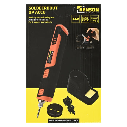 Benson Draadloze Soldeerbout - 3.6V Li-ion - Max. 450°C