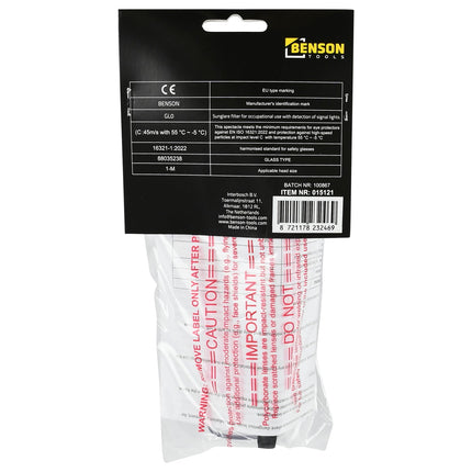 Benson Veiligheidsbril - Zwart Frame - Heldere Glazen - Oogbescherming