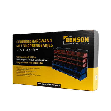 Benson Gereedschapswand met 30 Opbergbakjes