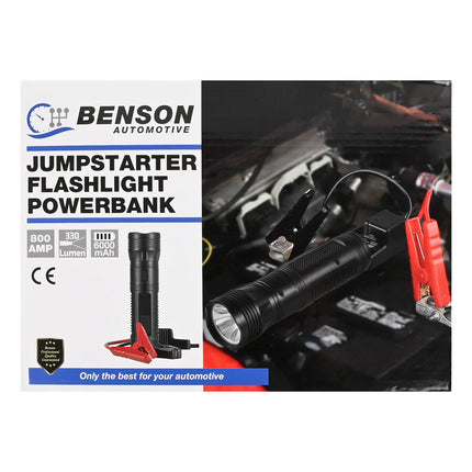 Benson Jumpstarter Zaklamp – 800 Ampère – Krachtige Starthulp & LED-verlichting