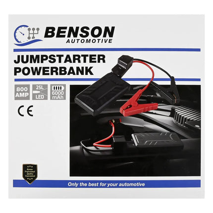 Benson Compacte Jumpstarter – 12V – 800A – De Onmisbare Powerbank voor je Auto
