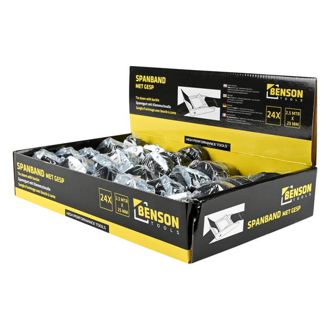 Benson Spanband met Klemgesp – 2,5 Meter x 25 mm – Ideaal voor Bagage