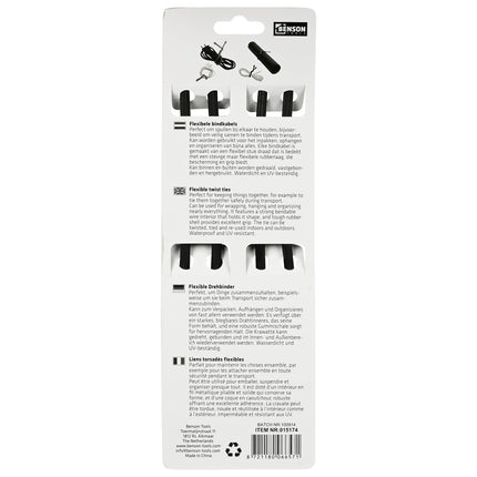 Benson Flexibele Kabelbinders Zwart 45 cm - 2-Delig - Herbruikbaar