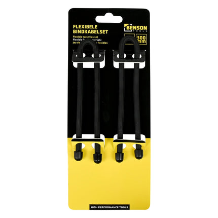 Benson Flexibele Bindkabelset Zwart 30 cm - 2-Delig