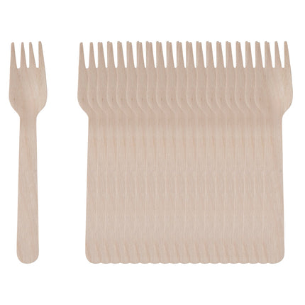 Benson Houten Vorken - 20-delig - 16 cm - Duurzaam Wegwerpbestek