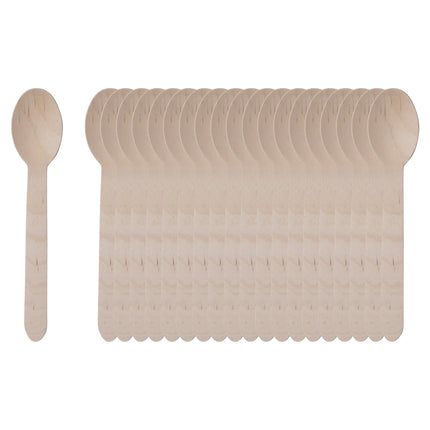 Benson Houten Lepels - 20 Stuks - 16 cm - Milieuvriendelijk Wegwerpbestek