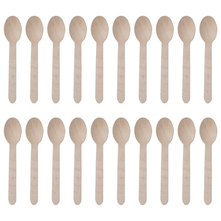 Benson Houten Lepels - 20 Stuks - 16 cm - Milieuvriendelijk Wegwerpbestek