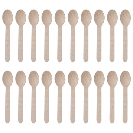 Benson Houten Lepels - 20-delig - 16 cm - Duurzaam Wegwerpbestek